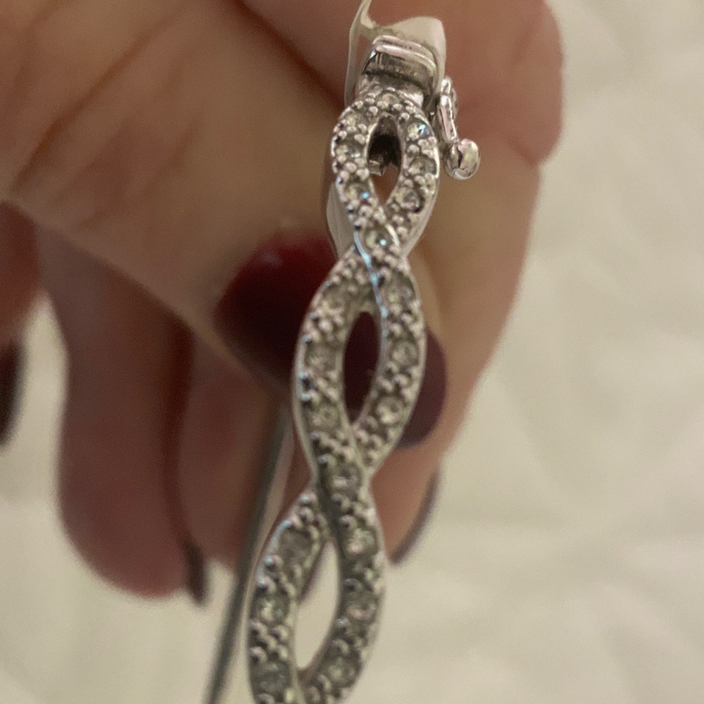 Elegant Silver and diamond bangle